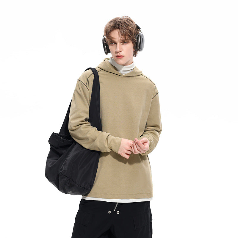 Herren Oversized Kapuzenpullover aus schwerer Baumwollmischung mit Kontrastnähten und Raglanärmeln Echo Archiv