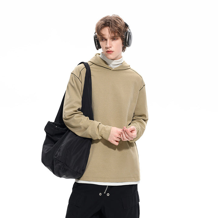 Herren Oversized Kapuzenpullover aus schwerer Baumwollmischung mit Kontrastnähten und Raglanärmeln Echo Archiv