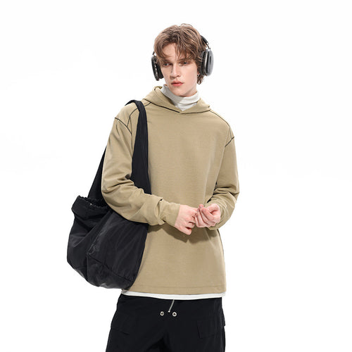 Herren Oversized Kapuzenpullover aus schwerer Baumwollmischung mit Kontrastnähten und Raglanärmeln Echo Archiv