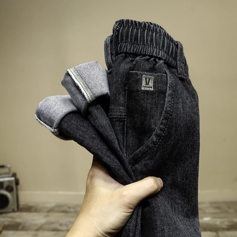 Herren Lässige Denim-Hose mit Kontrastbuchse Echoarchiv