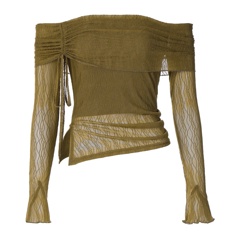Damen Off-Shoulder Oberteil mit zarten Rüschendetails Echo Archiv