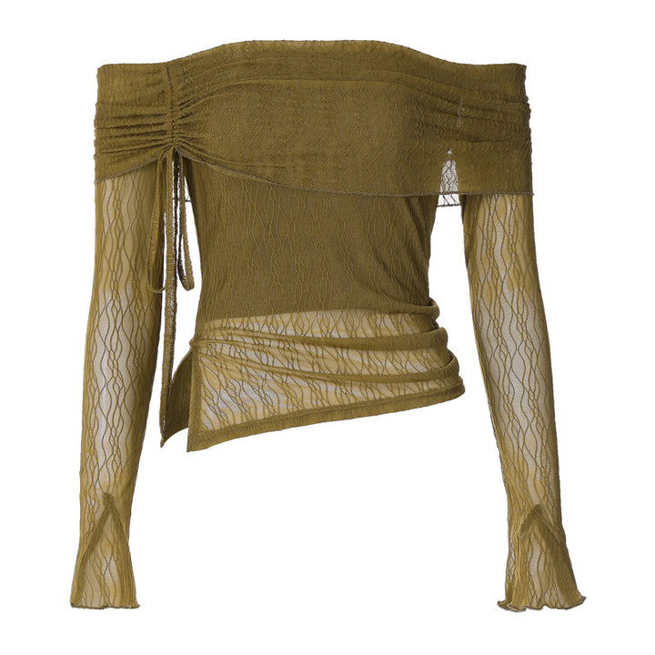 Damen Off-Shoulder Oberteil mit zarten Rüschendetails Echo Archiv