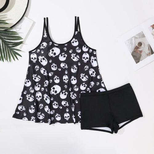 Damen Tankini mit verspieltem Totenkopf-Muster Echo Archiv