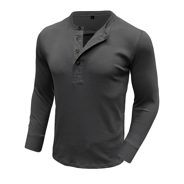 Herren Henley-T-Shirt mit Knopfleiste und weichem Baumwollstoff Echoarchiv