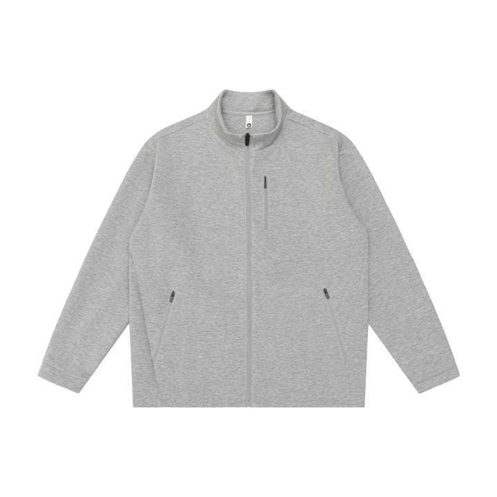 Unisex Minimalistische Kurzjacke mit Stehkragen und funktionalen Reißverschlusstaschen Echoarchiv