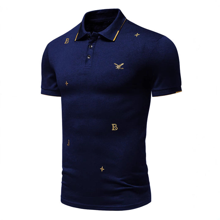 Herren Polohemd mit modischem Stickdesign und hochwertigem Stoff – Cavello