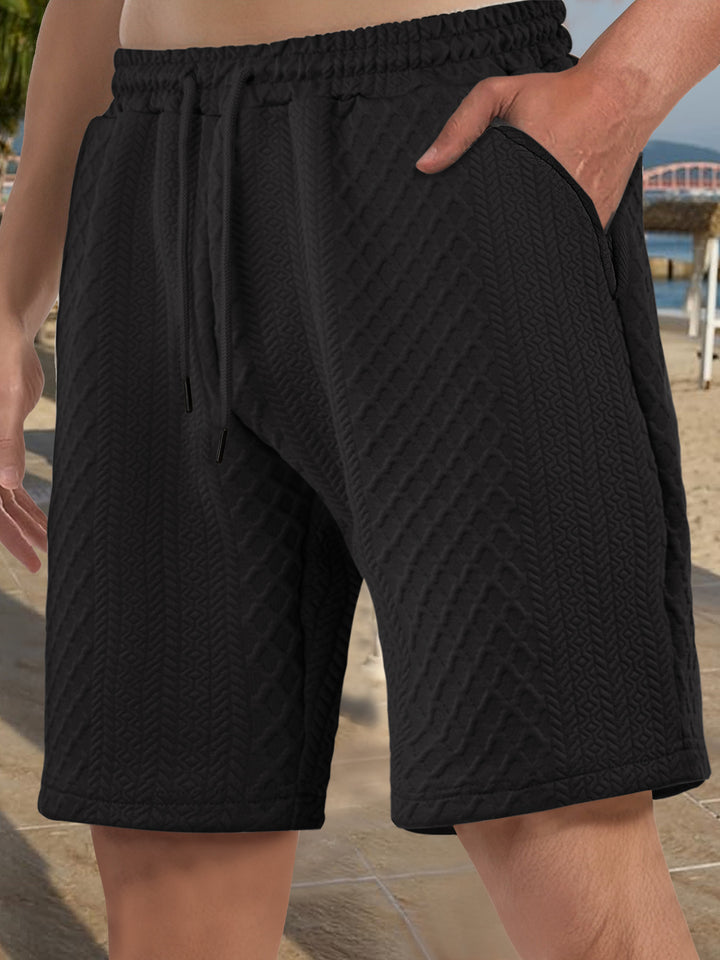 Herren nan strukturierte Strand-Bermuda aus Waffeljersey mit elastischem Kordelbund und schrägen Eingrifftaschen Echo Archiv