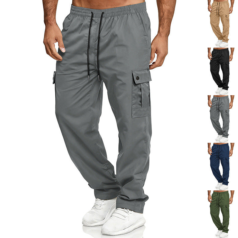 Herren Relaxed-Fit Cargo-Jogger mit elastischem Bund, Kordelzug und Klappentaschen – Bravaro
