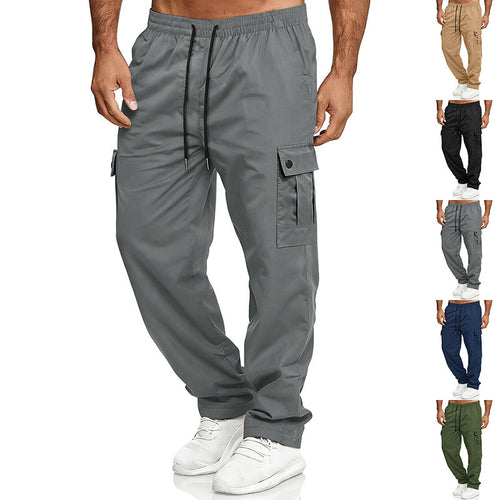 Herren Relaxed-Fit Cargo-Jogger mit elastischem Bund, Kordelzug und Klappentaschen – Bravaro