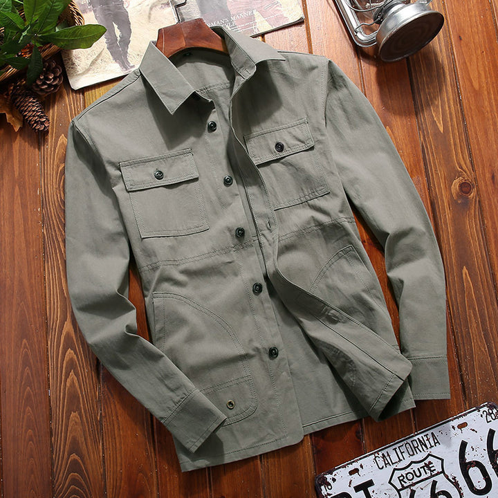 Herren Fieldshirt-Blouson aus robustem Baumwollmix mit Brustpattentaschen – Taviero