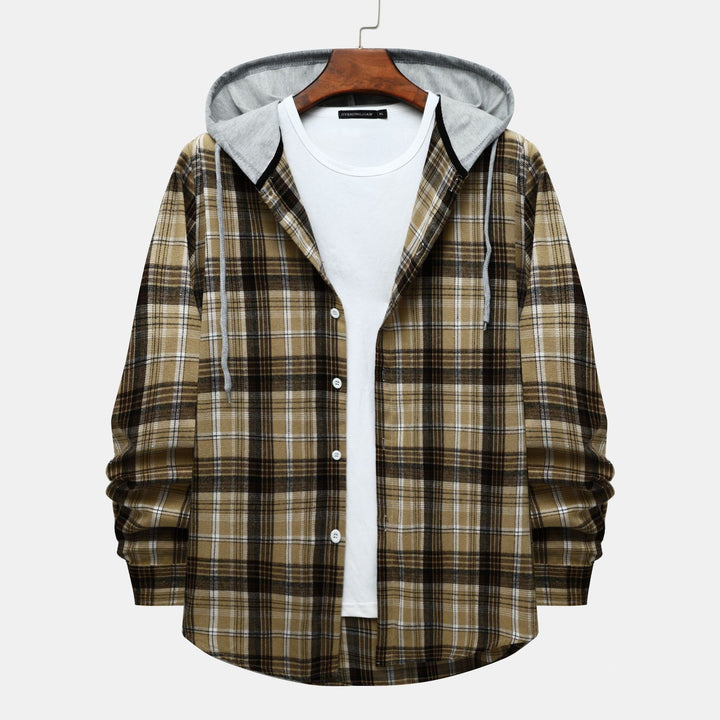Herren Hemdjacke mit Kapuze im klassischen Karomuster Echoarchiv