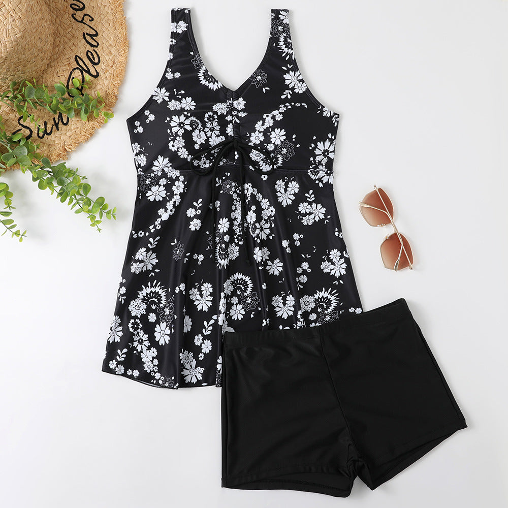 Damen Tankini-Set mit modischem Blumendruck und Rüschen Echo Archiv