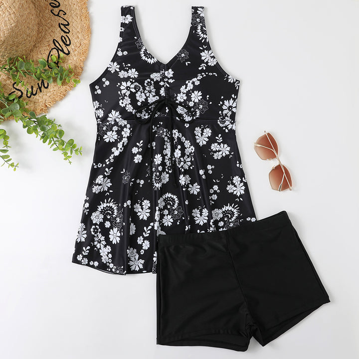 Damen Tankini-Set mit modischem Blumendruck und Rüschen Echo Archiv
