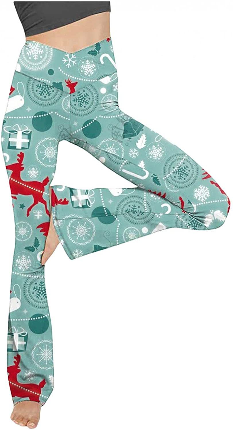Damen nan taillenhohe Yogahose mit überkreuztem Bund und ausgestelltem Saum mit Schlitz Echo Archiv