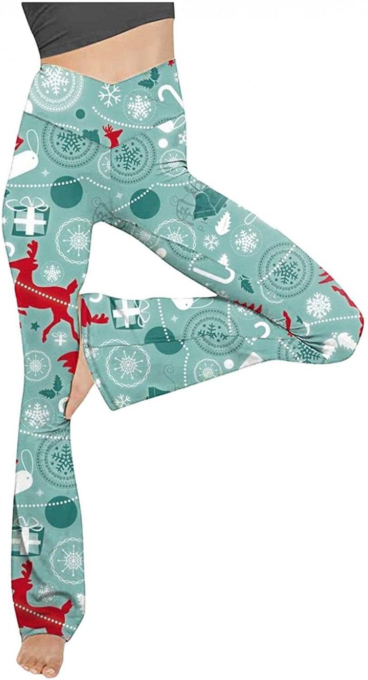 Damen nan taillenhohe Yogahose mit überkreuztem Bund und ausgestelltem Saum mit Schlitz Echo Archiv