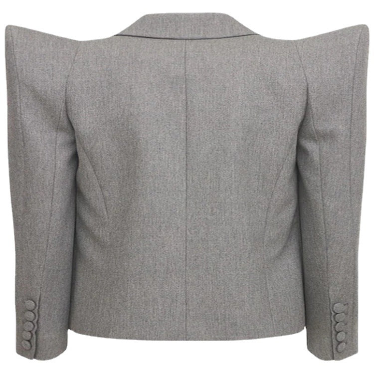Damen Dreiteiliges Tailoring-Set mit betontem Schulterblazer, Top und Bermuda-Shorts Echoarchiv