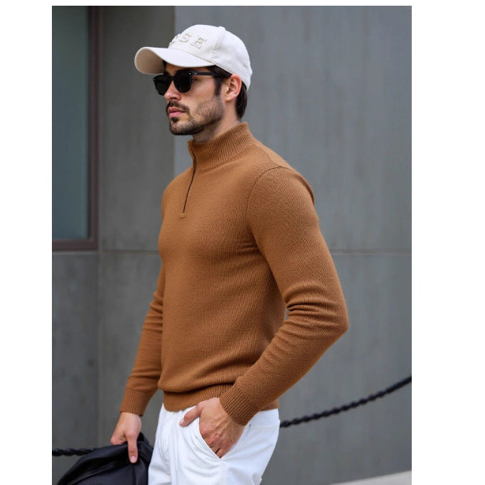 Herren Rollkragenpullover mit modernem Strukturdesign Echoarchiv