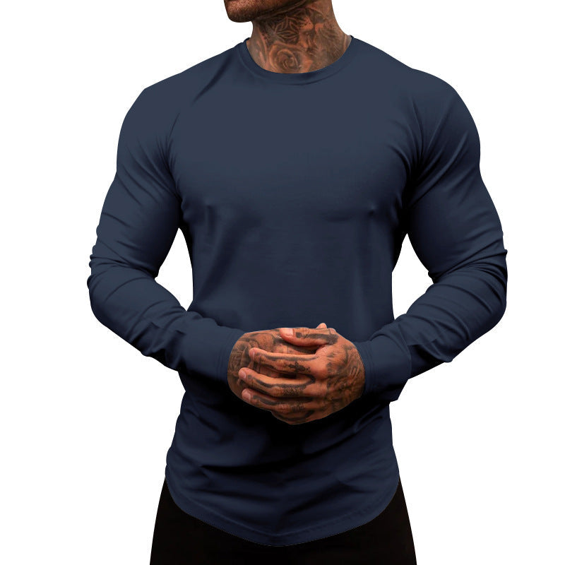 Herren Langarmshirt aus weichem, elastischem Baumwollmix mit Rundhalsausschnitt Echoarchiv