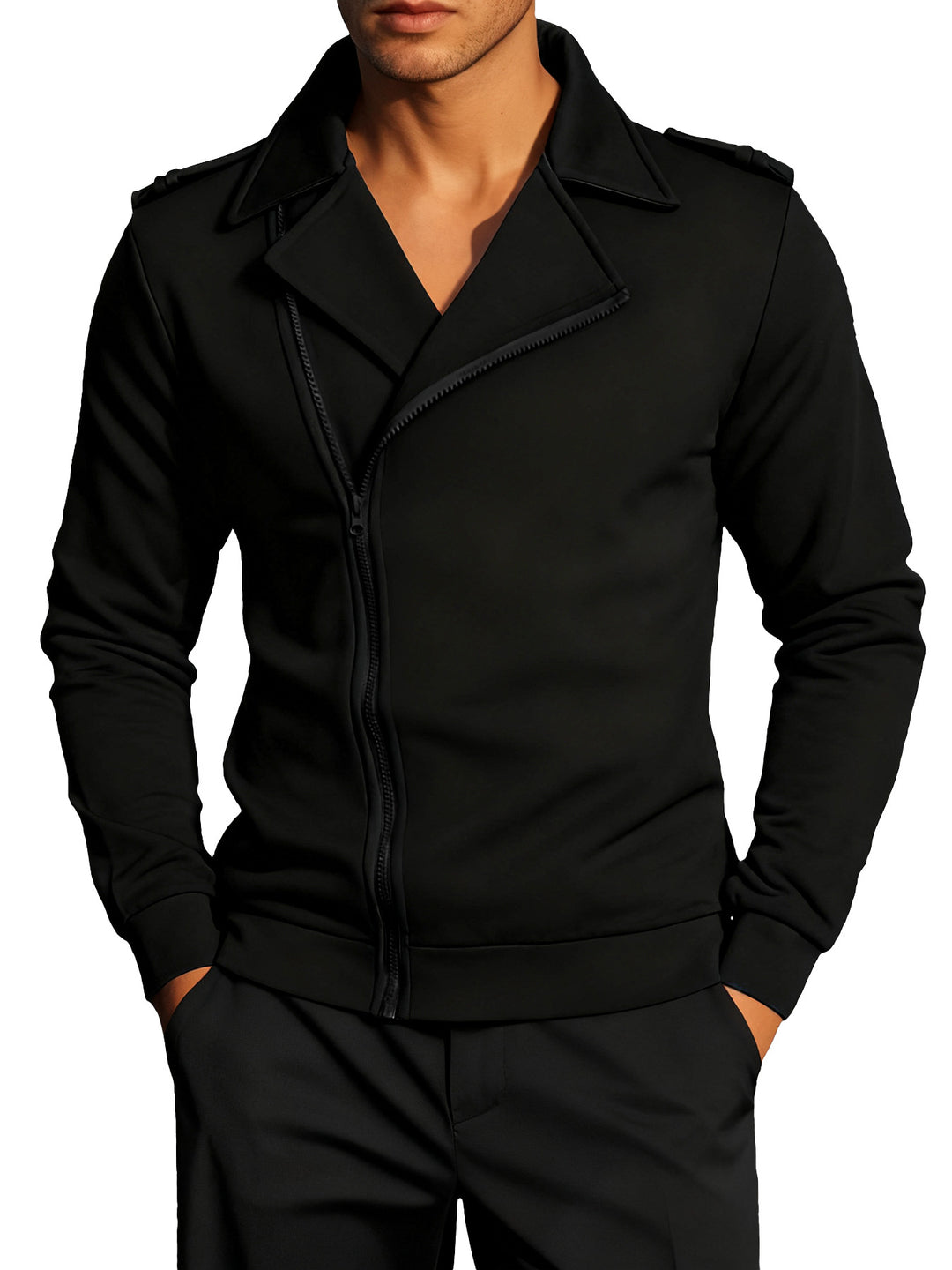 Herren lässige Zip-Jacke mit Kragen Echoarchiv