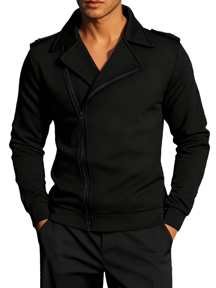 Herren lässige Zip-Jacke mit Kragen Echoarchiv