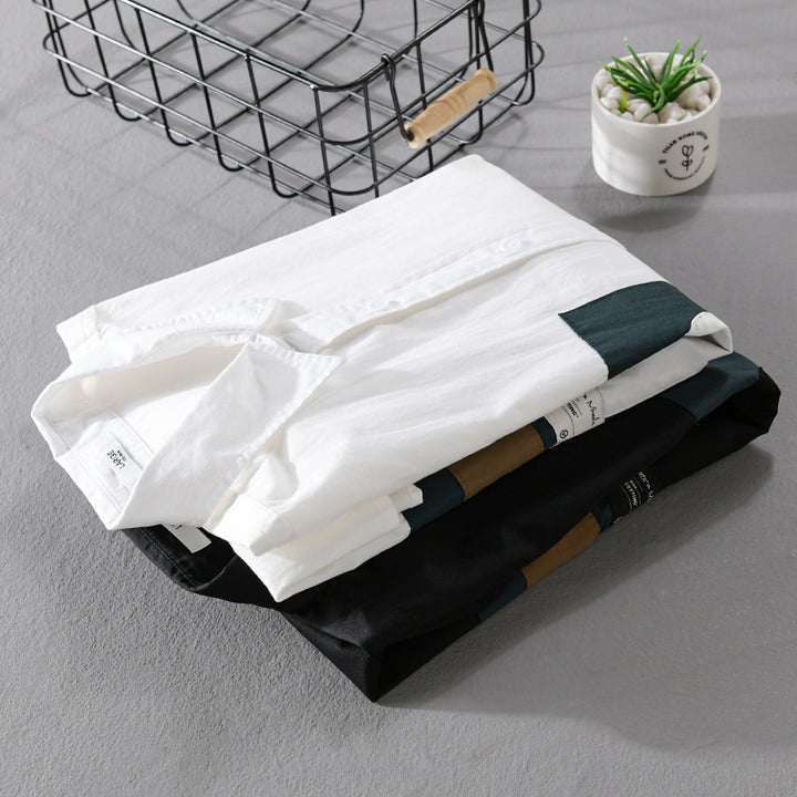 Herren Overshirt-Hemd mit geometrischem Patch-Design und Relaxed-Fit Echoarchiv