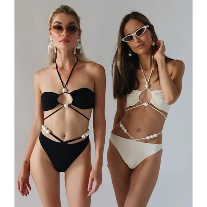 Damen Bikini-Set mit raffinierten Linien und eleganten Perlendetails Echo Archiv