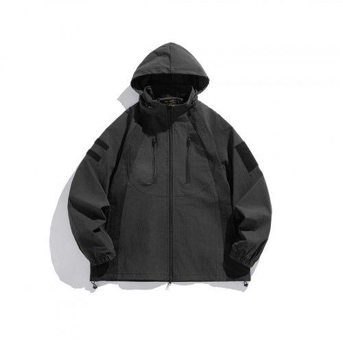 Unisex Technische Utility-Kapuzenjacke mit Reißverschluss, Brusttaschen und Klettpatch Echo Archiv