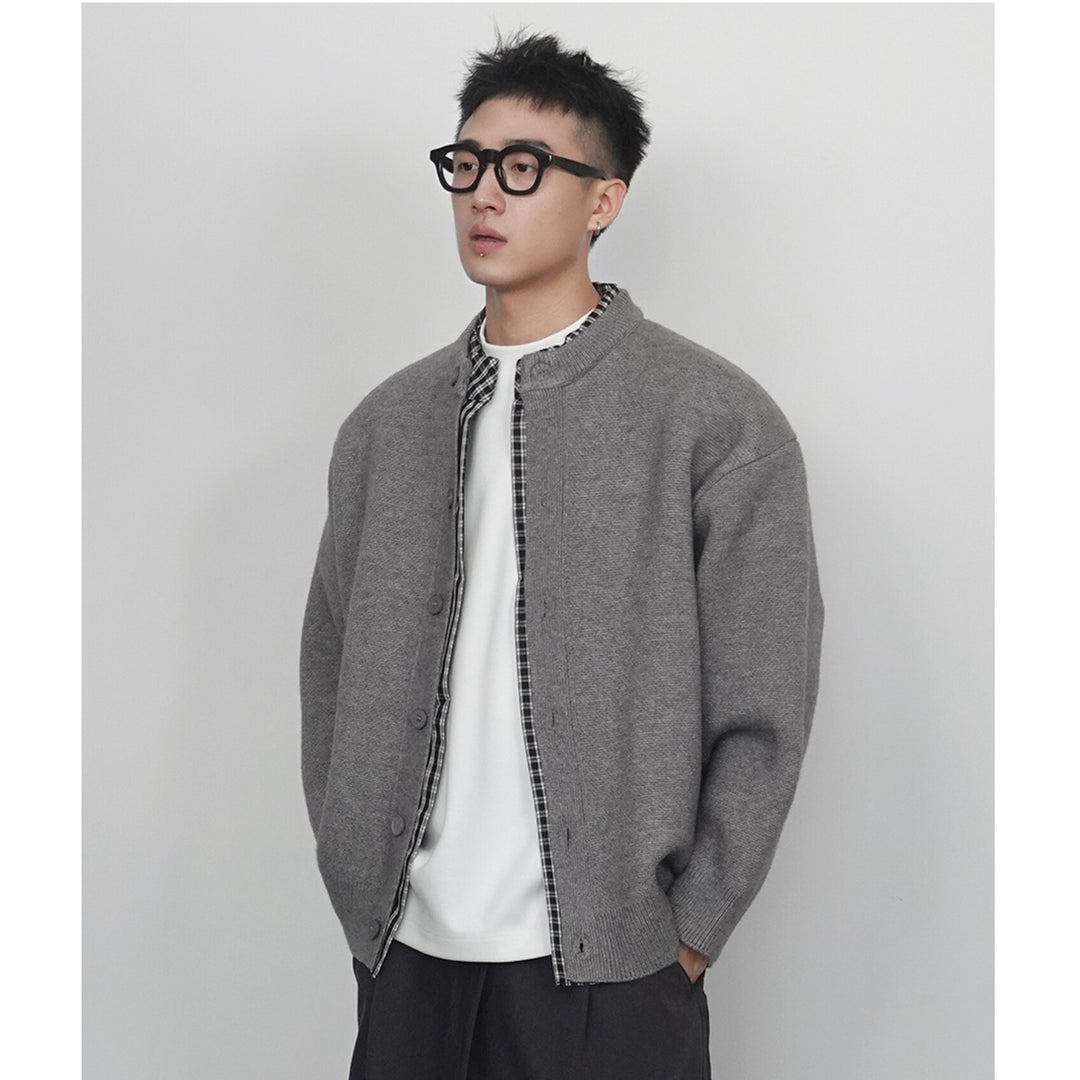 Herren Modische Strickjacke mit Knopfverschluss Echoarchiv