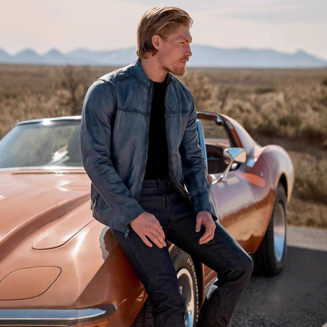 Herren Lederjacke im klassischem Design mit praktischen Taschen Echoarchiv