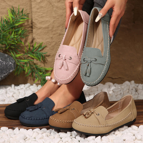 Damen  klassische Mokassin-Slipper mit Quasten und weichem Komfortfußbett Echo Archiv