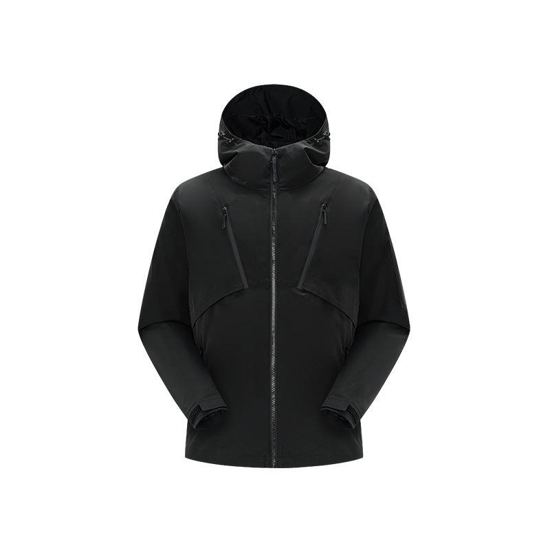 Herren Technische Softshelljacke mit Kapuze, wasserabweisender Membran und multiplen Reißverschlusstaschen Echo Archiv