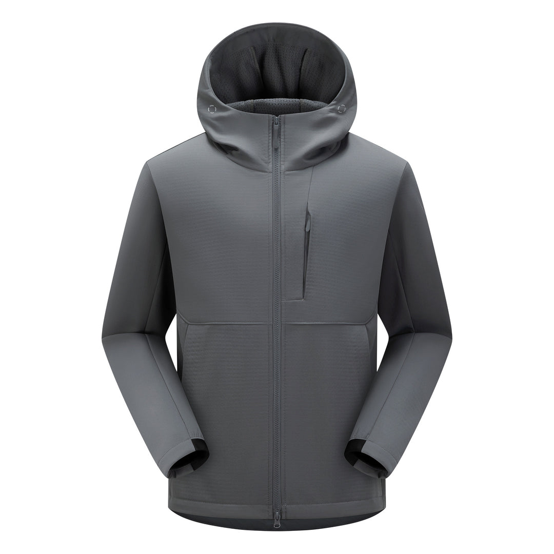 Herren Softshell-Funktionsjacke mit Wattierung, Kapuze & Zwei-Wege-Reißverschluss Echoarchiv