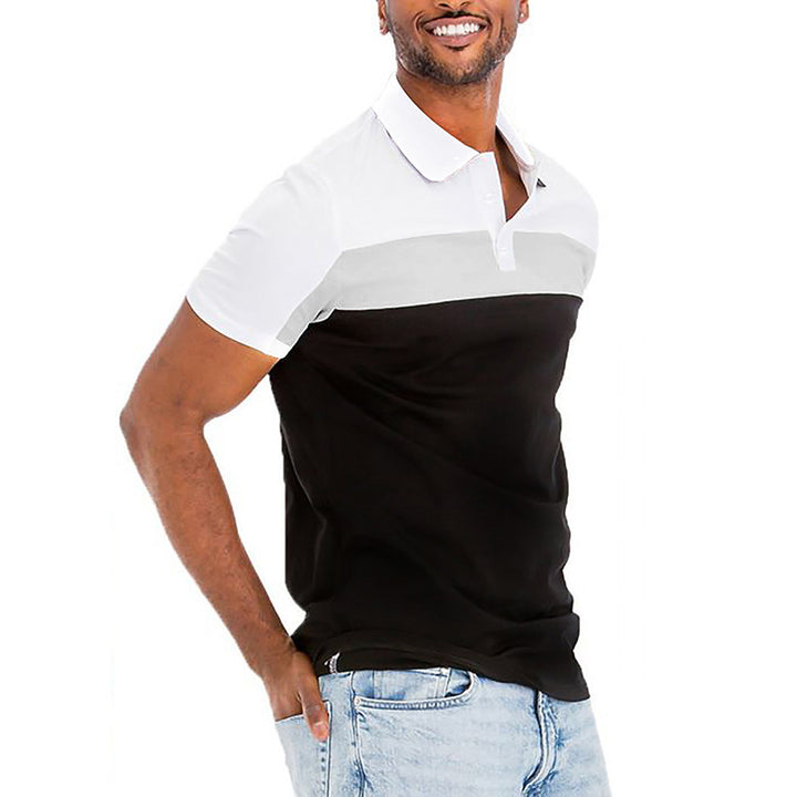 Herren Polo-Shirt mit modernen Farbblockelementen Echoarchiv
