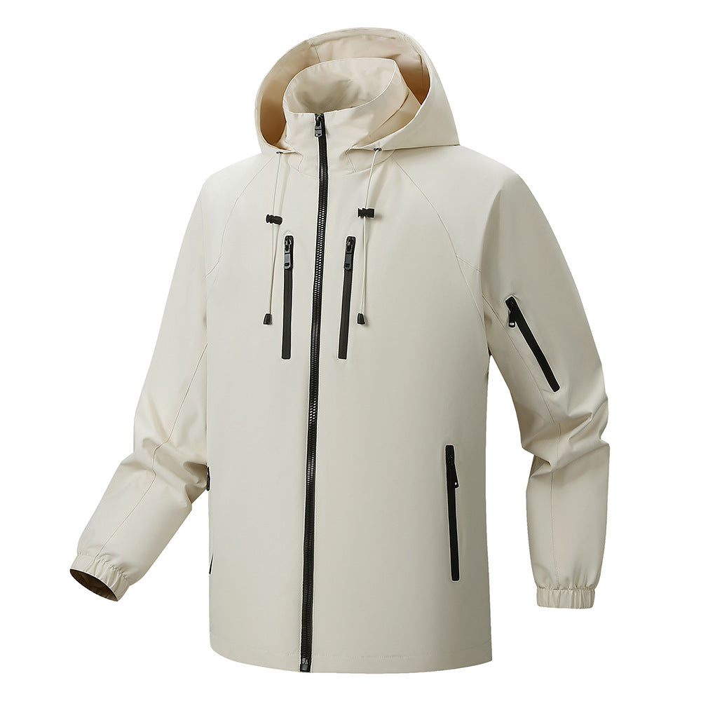Herren Funktionsjacke mit abnehmbarer Kapuze und multifunktionalen Reißverschlusstaschen Echoarchiv