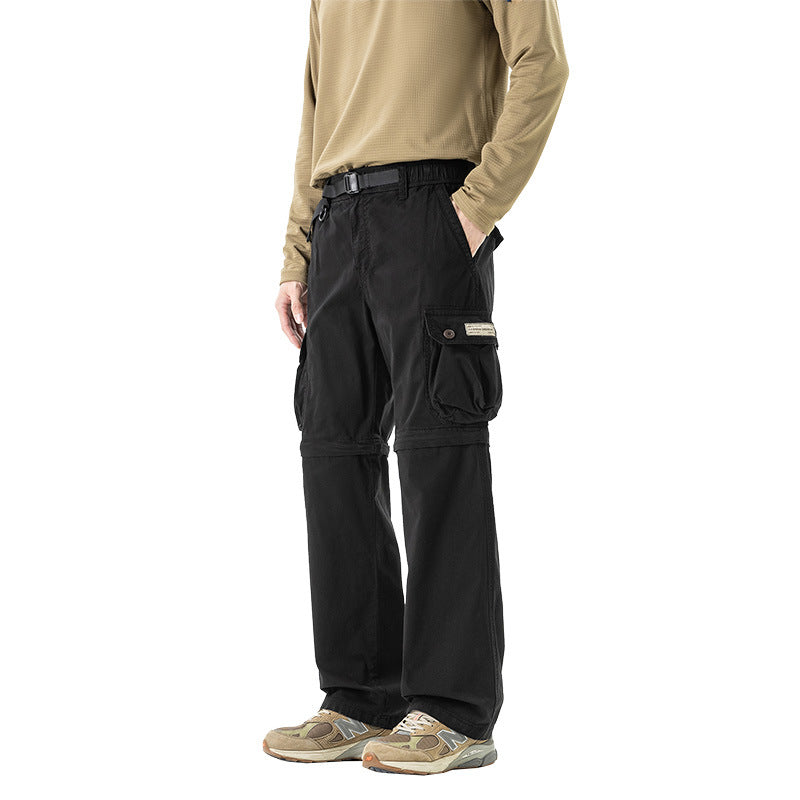 Herren Abnehmbare Cargo-Zip-Hose mit Reißverschluss-Bein, Multifachtaschen und integriertem Gürtel Echo Archiv