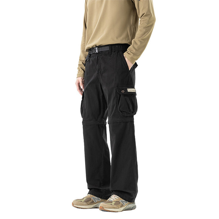 Herren Abnehmbare Cargo-Zip-Hose mit Reißverschluss-Bein, Multifachtaschen und integriertem Gürtel Echo Archiv