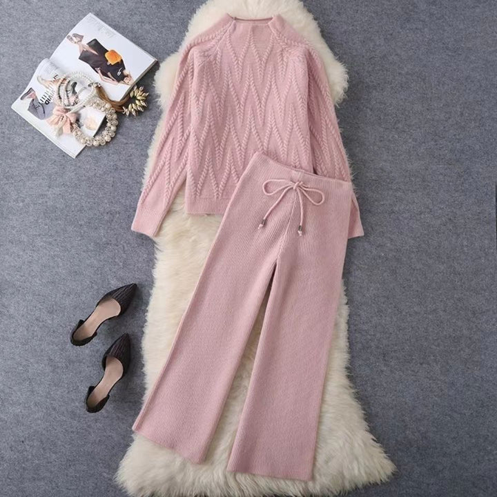 Damen Elegantes Strickoberteil und Hosen-Set Echo Archiv