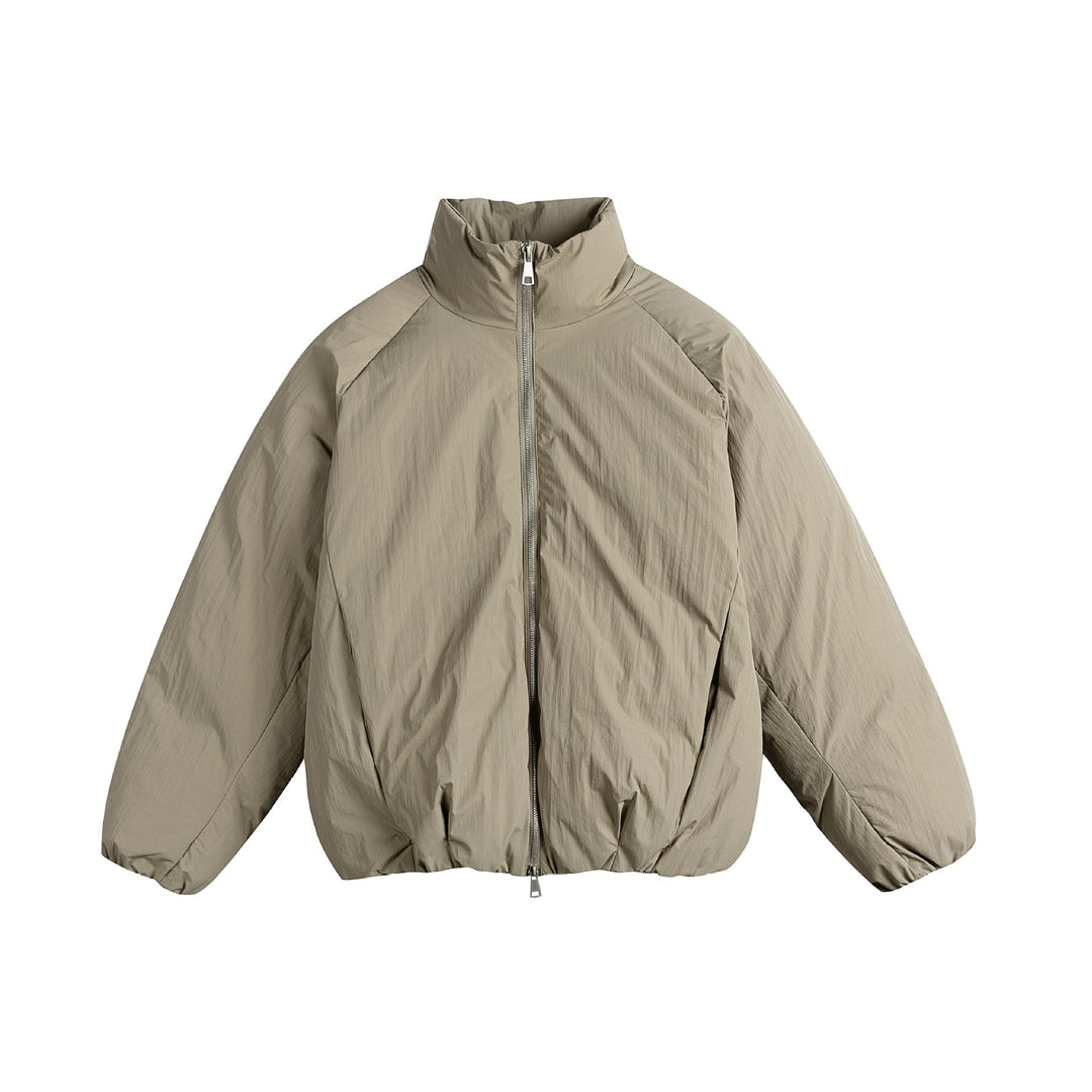 Unisex Oversize Steppjacke mit hohem Stehkragen und Zweiwege-Reißverschluss Echoarchiv