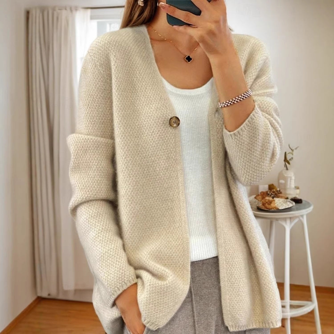 Damen nan strukturierter Strickcardigan mit V-Ausschnitt und verdeckter Knopfleiste Echo Archiv