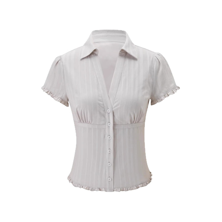 Damen Kurzarm Bluse mit Rüschendetails Echo Archiv