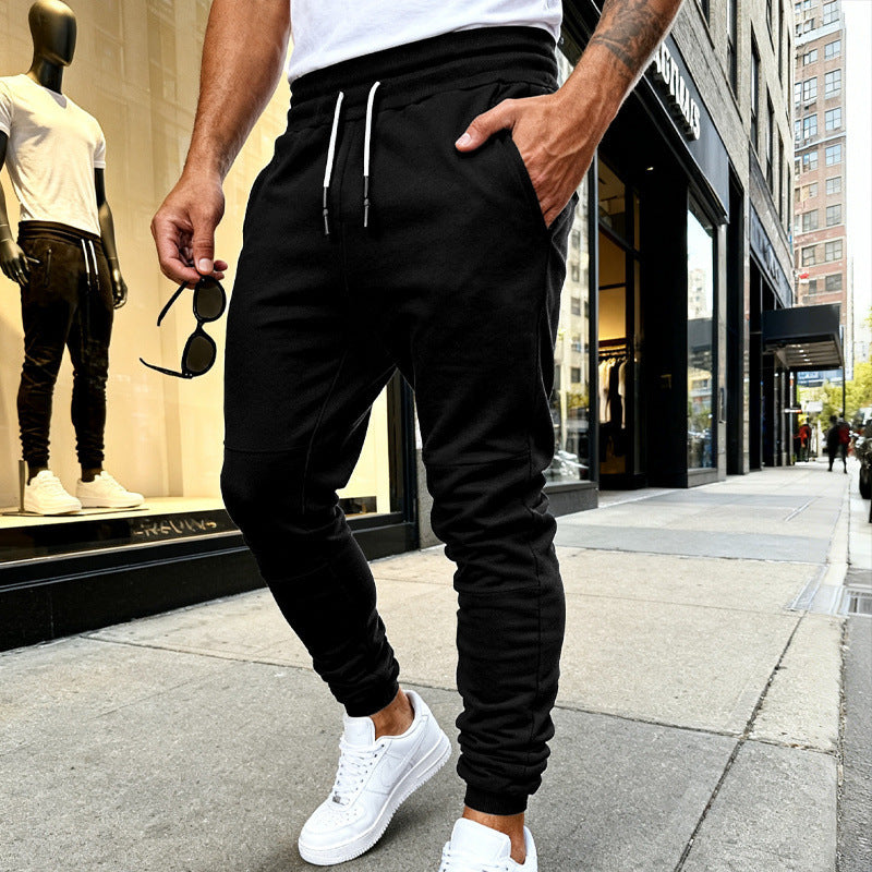 Herren nan tapered Jogginghose mit Kniepasse, elastischem Tunnelzugbund und Reißverschlusstaschen Echo Archiv