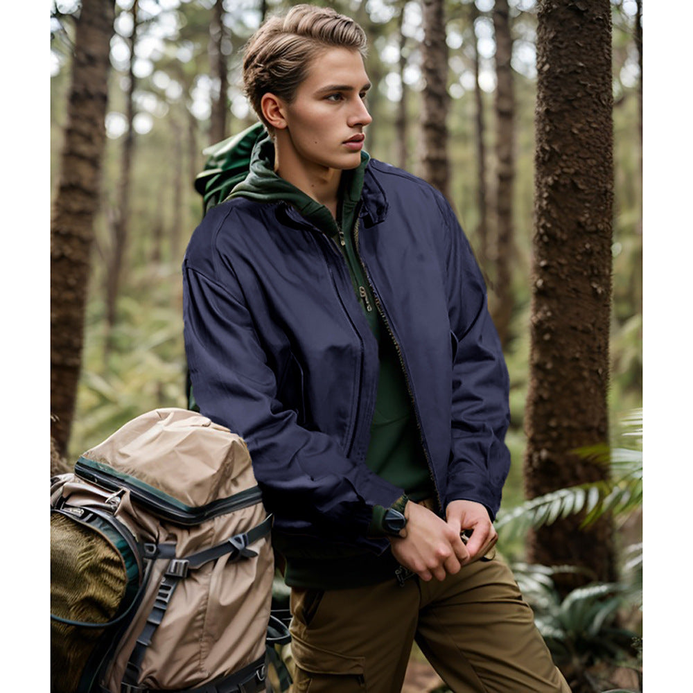 Herren funktionale Freizeitjacke im sportlichen Design mit gerundetem Kragen Echoarchiv