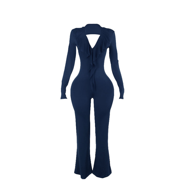 Damen trendiger Jumpsuit mit offenem Rücken und leichtem Stoff Echo Archiv