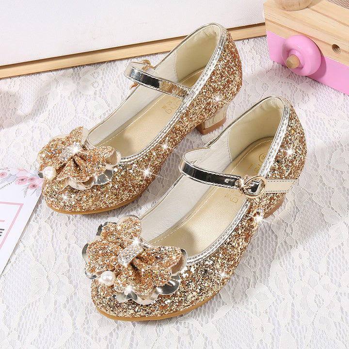 Mädchen Glitzernde Ballerinas mit Schleifenapplikation Echo Archiv