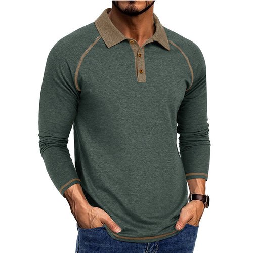 Herren Sportliches Langarm-Poloshirt mit modischem Raglan-Schnitt Echoarchiv
