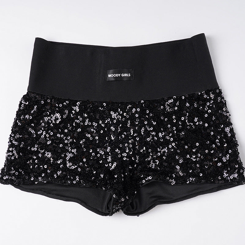 Damen Glitzerndes Minikleid mit Leopardenmuster und Spaghettiträgern Echo Archiv
