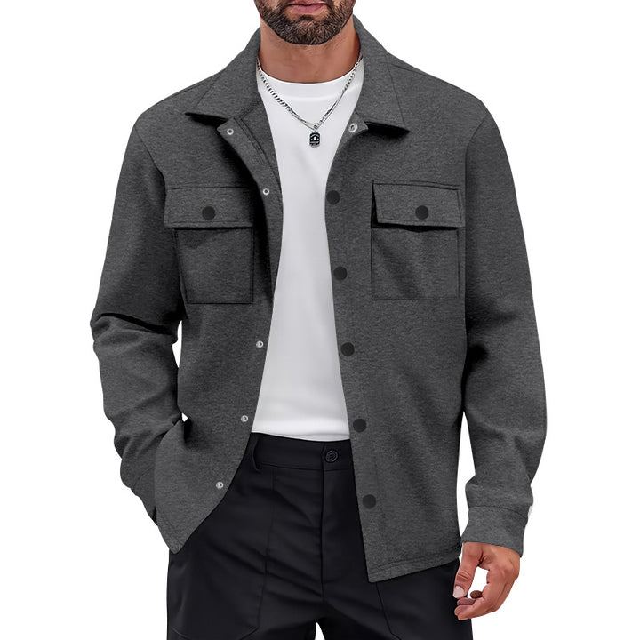 Herren vielseitige Flanelljacke mit aufgesetzten Taschen und modernem Schnitt Echoarchiv