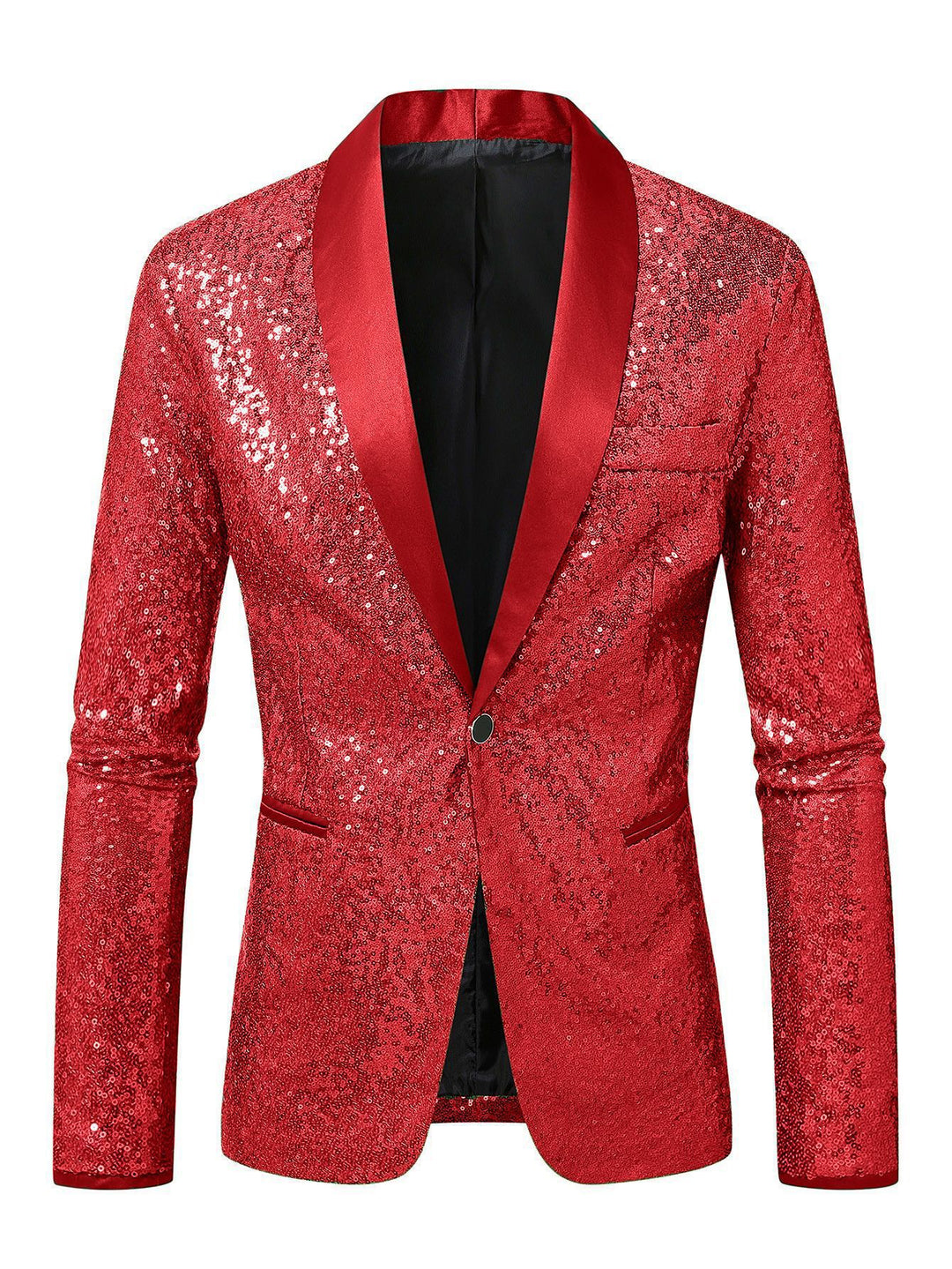 Herren Funkelnder Paillettenblazer mit modernem Schnitt Echoarchiv