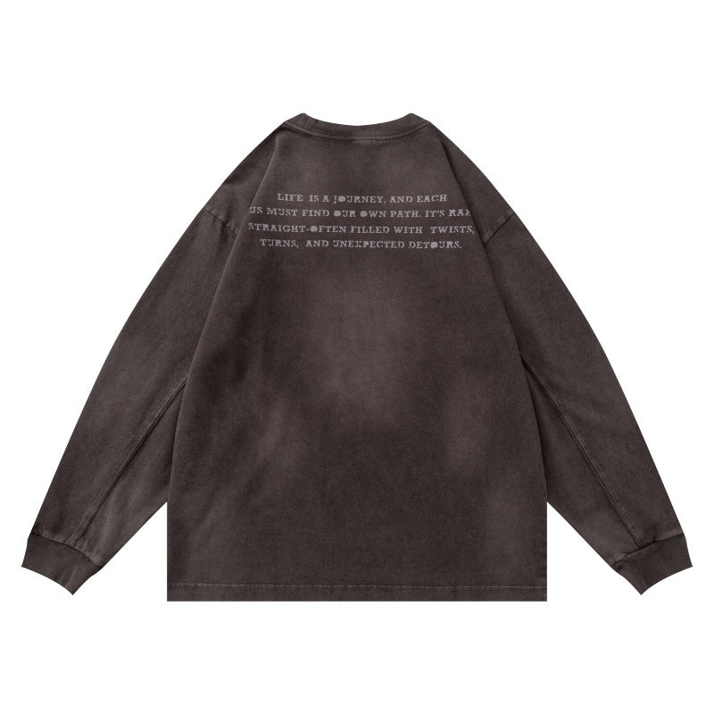 Unisex Oversize-Sweatshirt mit pigmentierter Waschung und dezentem Brustprint Echoarchiv