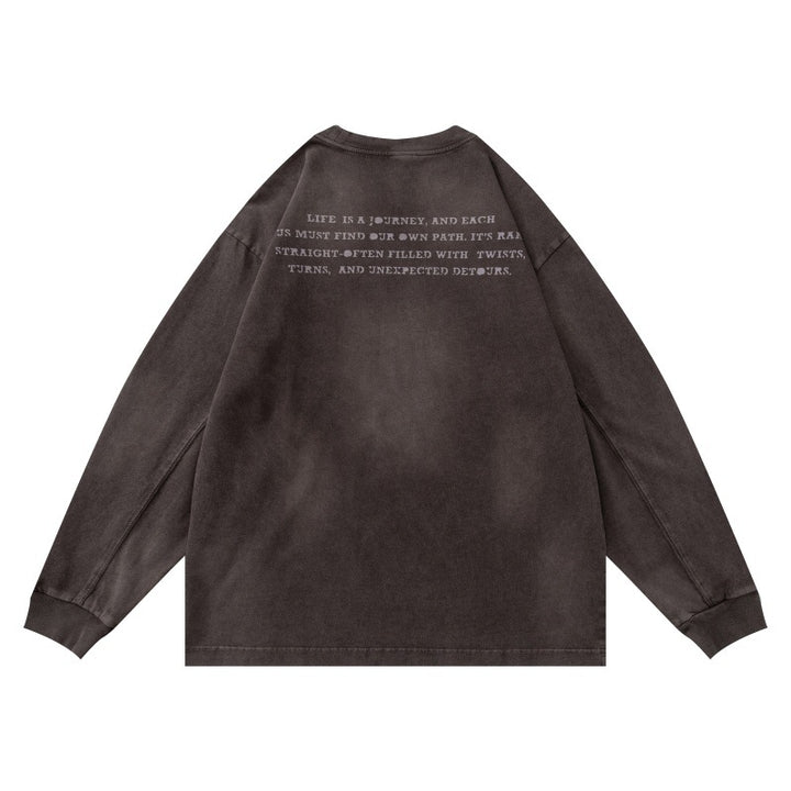Unisex Oversize-Sweatshirt mit pigmentierter Waschung und dezentem Brustprint Echoarchiv